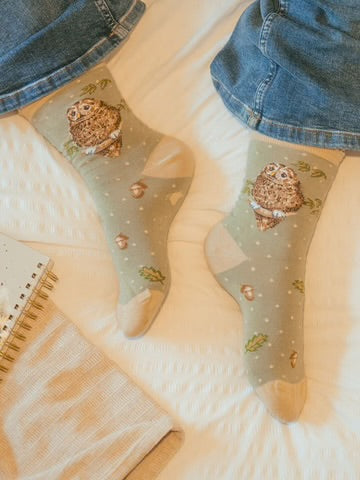 Eulen Socken von Wrendale Designs