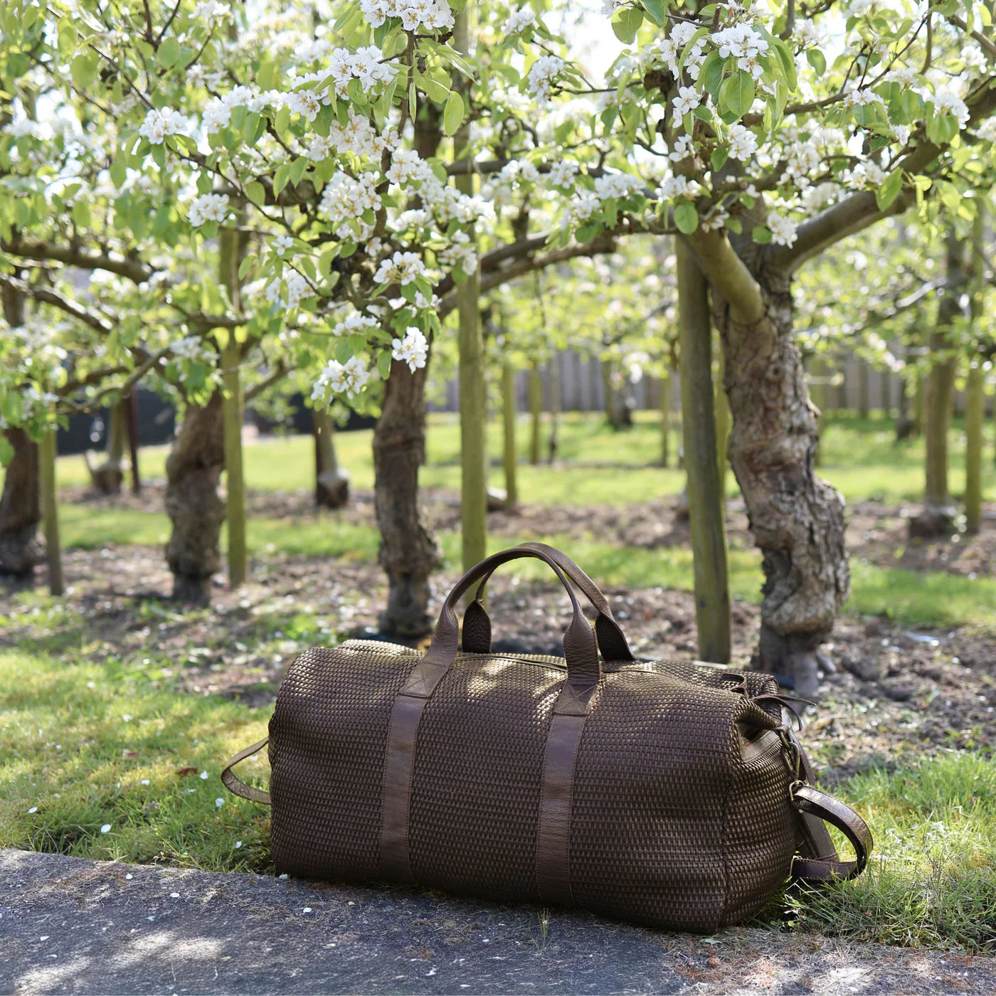 Geflochtene Wochenendtasche 'Vesper' Schwarz