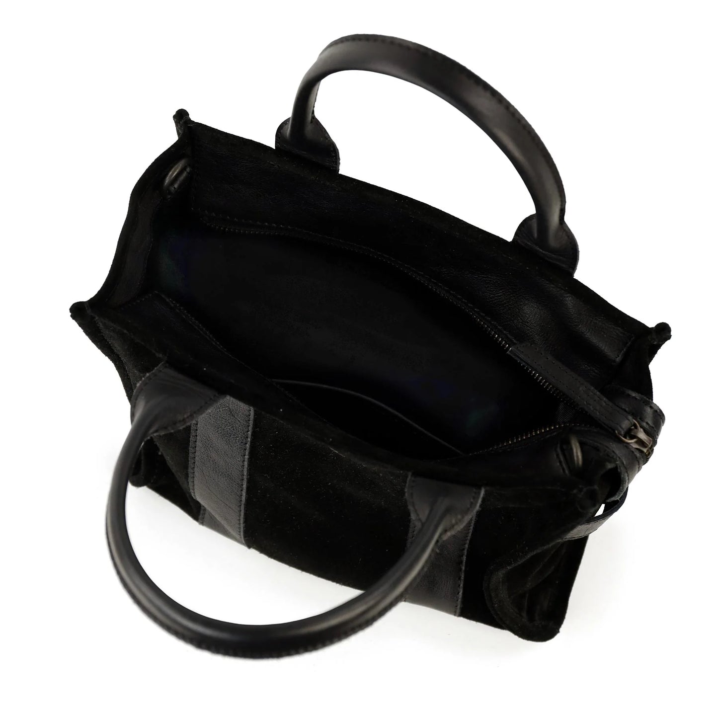 Velours Mini Tote Bag 'Nova' Schwarz