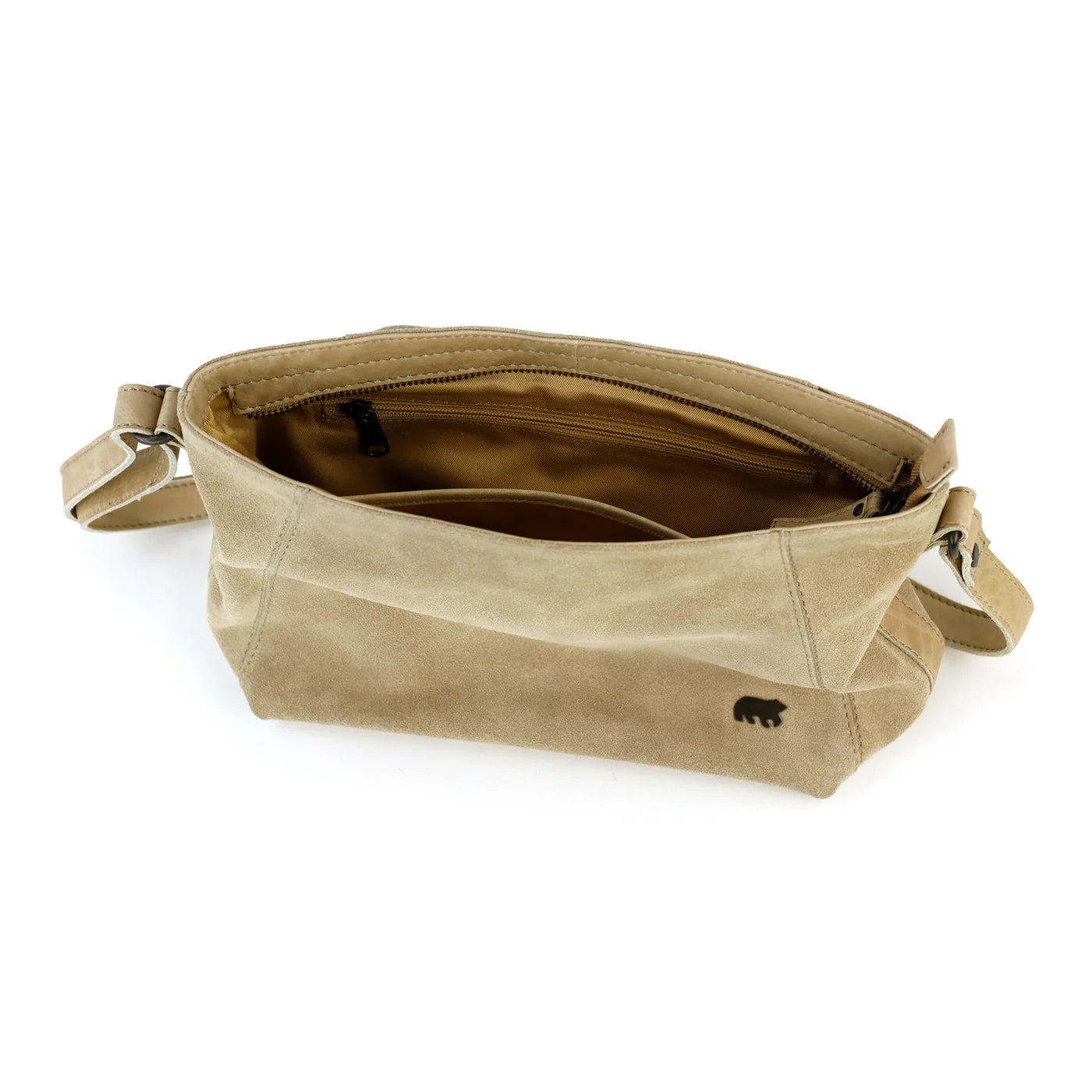 Velours Umhängetasche 'Valentina' Beige