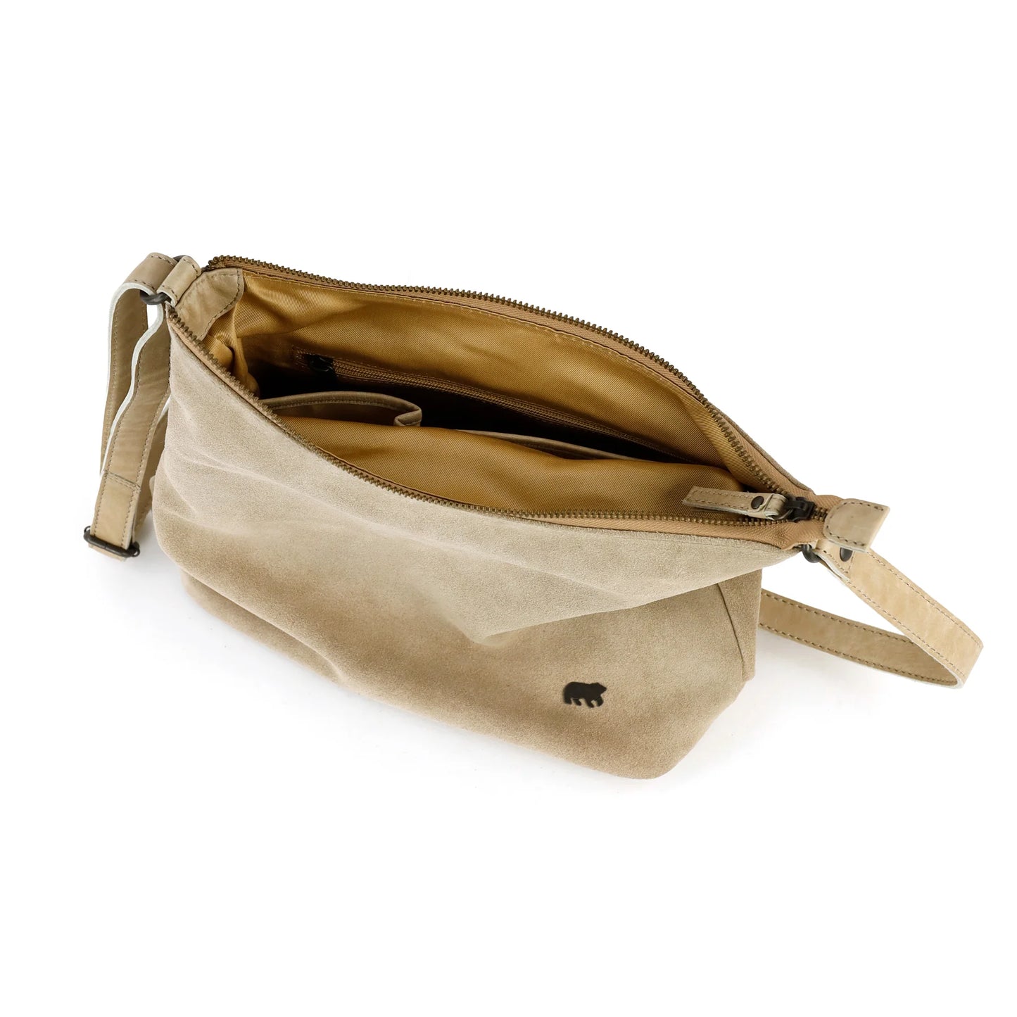 Velours Umhängetasche 'Amber' Beige