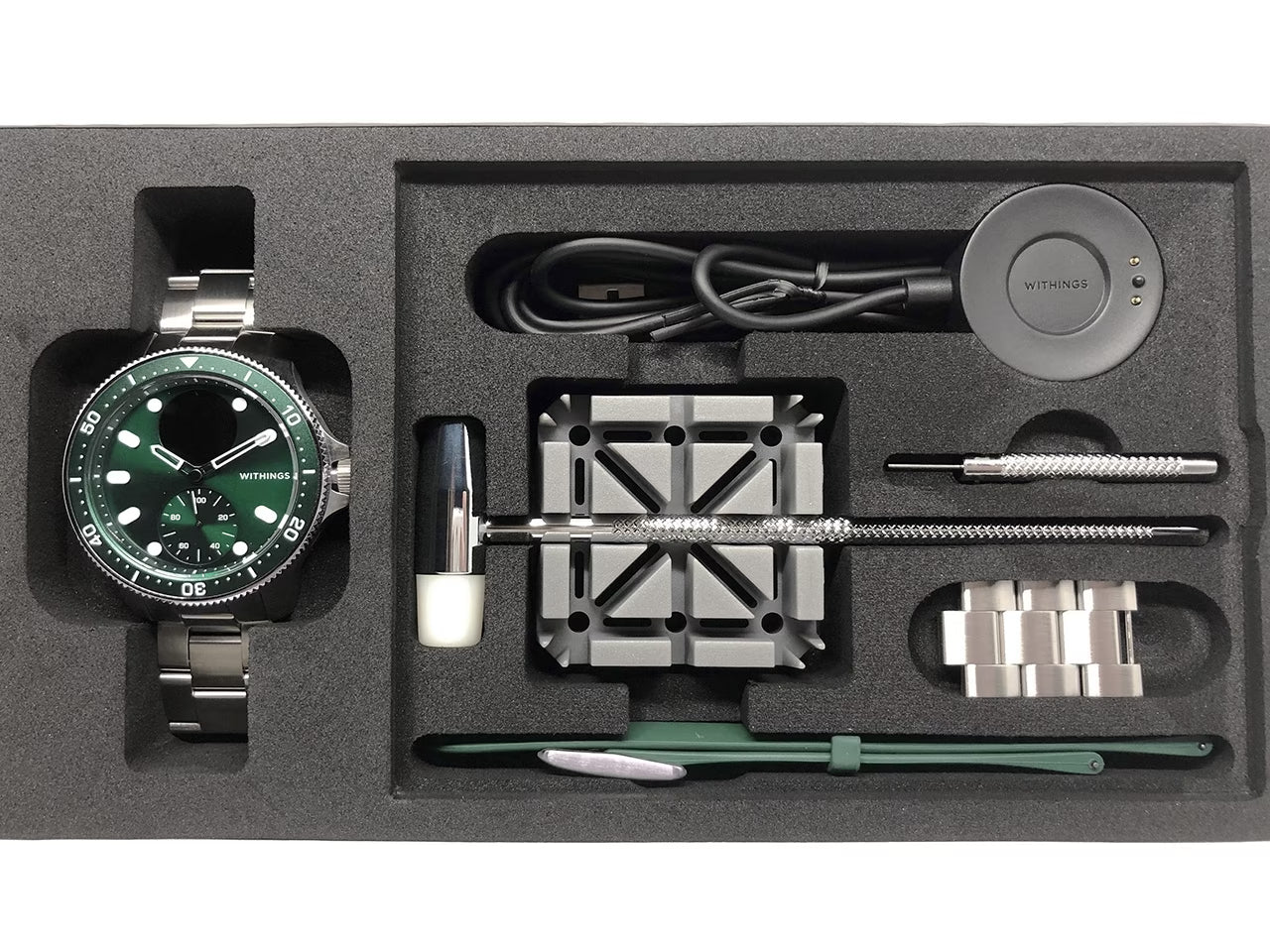 WITHINGS HWA09GN – SmartWatch, ScanWatch Horizon, 43 mm, grün