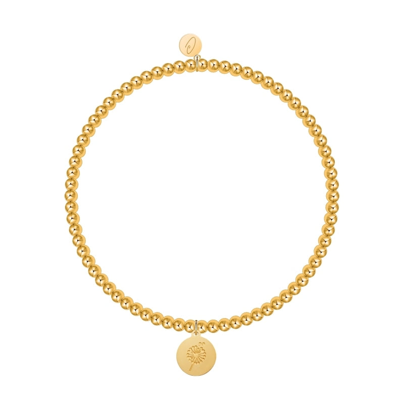 Kugelarmband Love your Life Pusteblume vergoldet