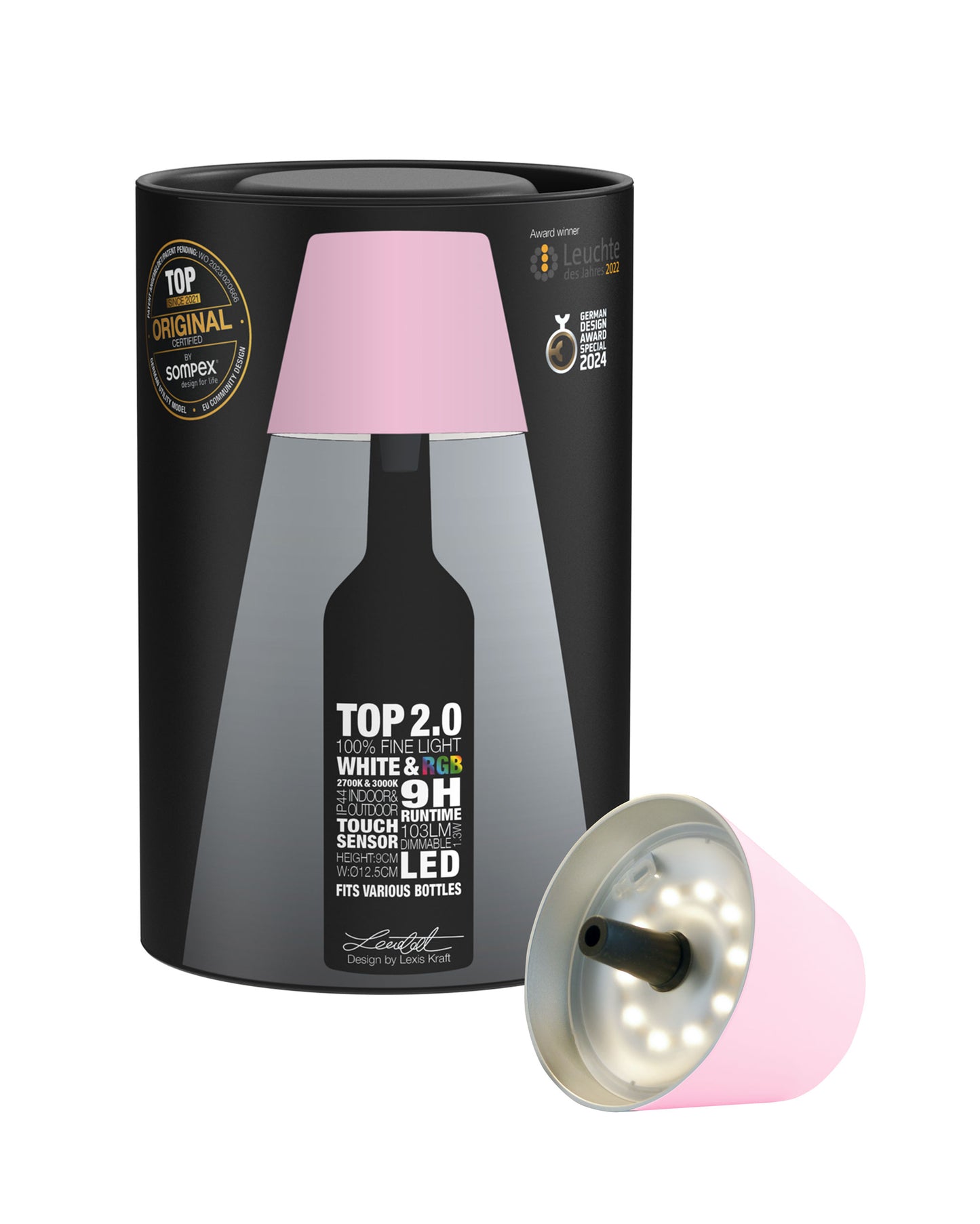 Sompex TOP 2.0 Akku-Flaschenleuchte (RGBW)