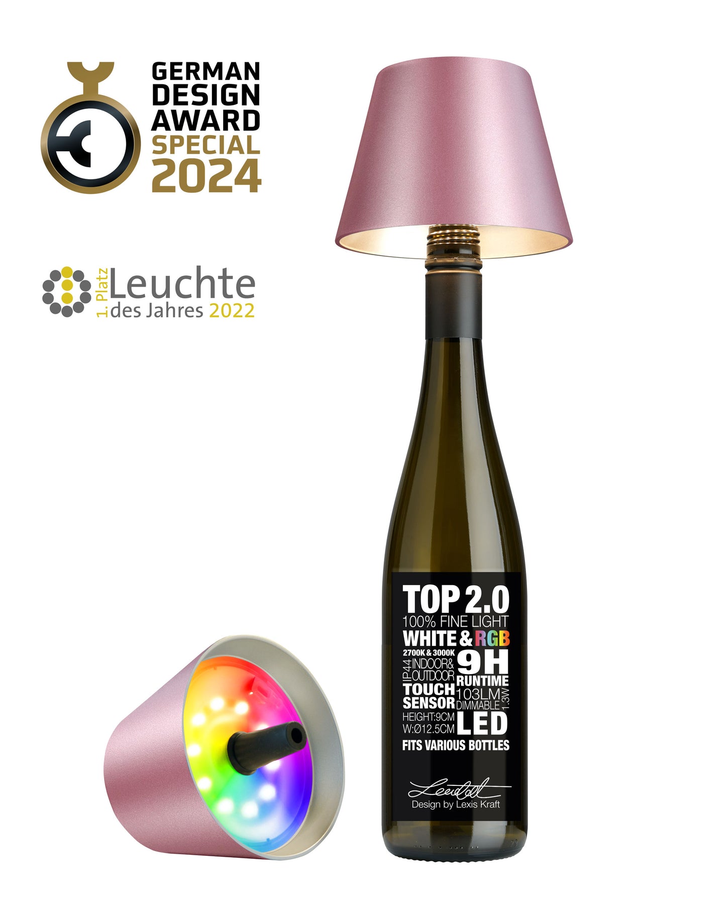Sompex TOP 2.0 Akku-Flaschenleuchte (RGBW)