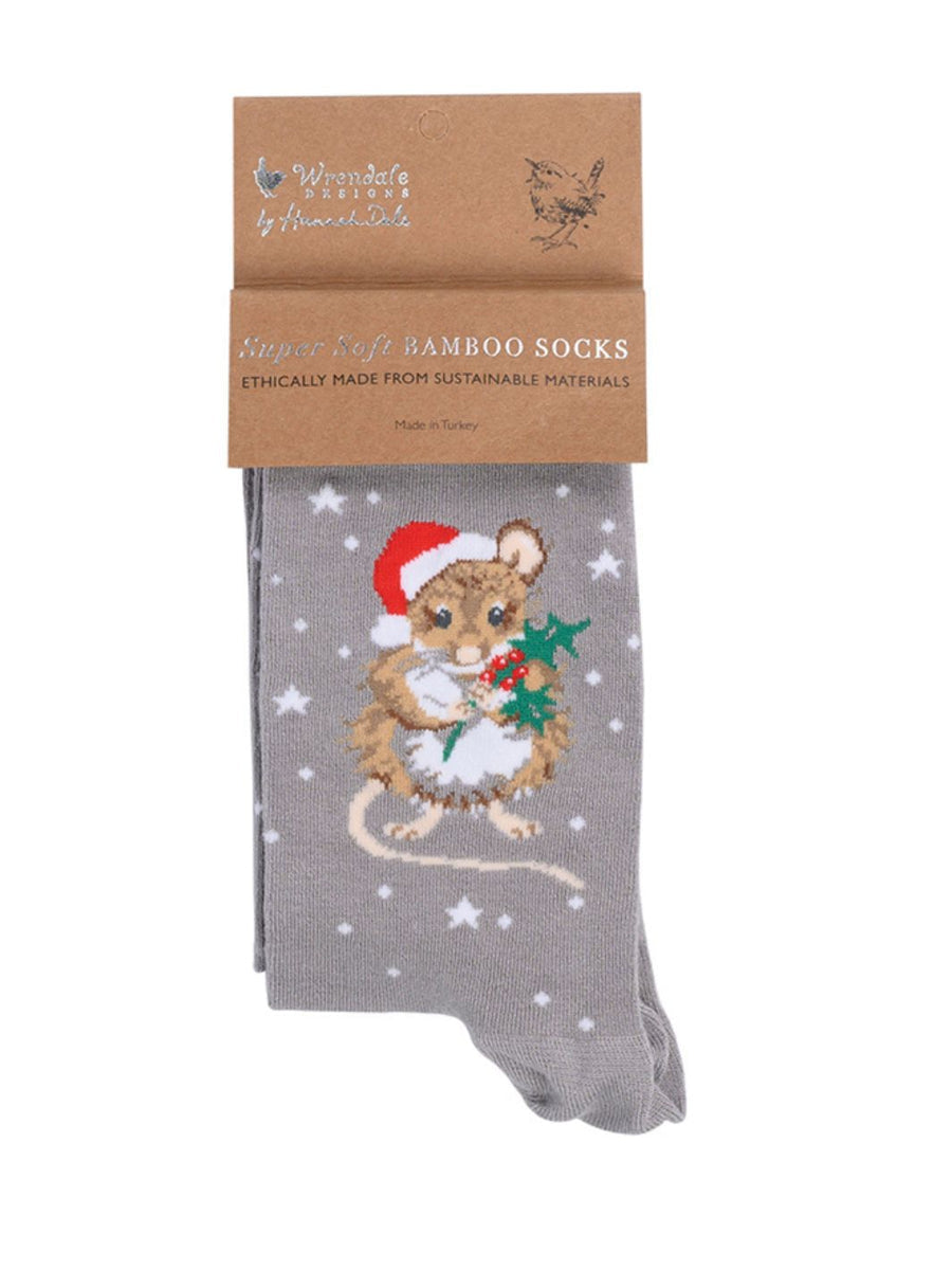 Weihnachtliche Maus Socken von Wrendale Designs