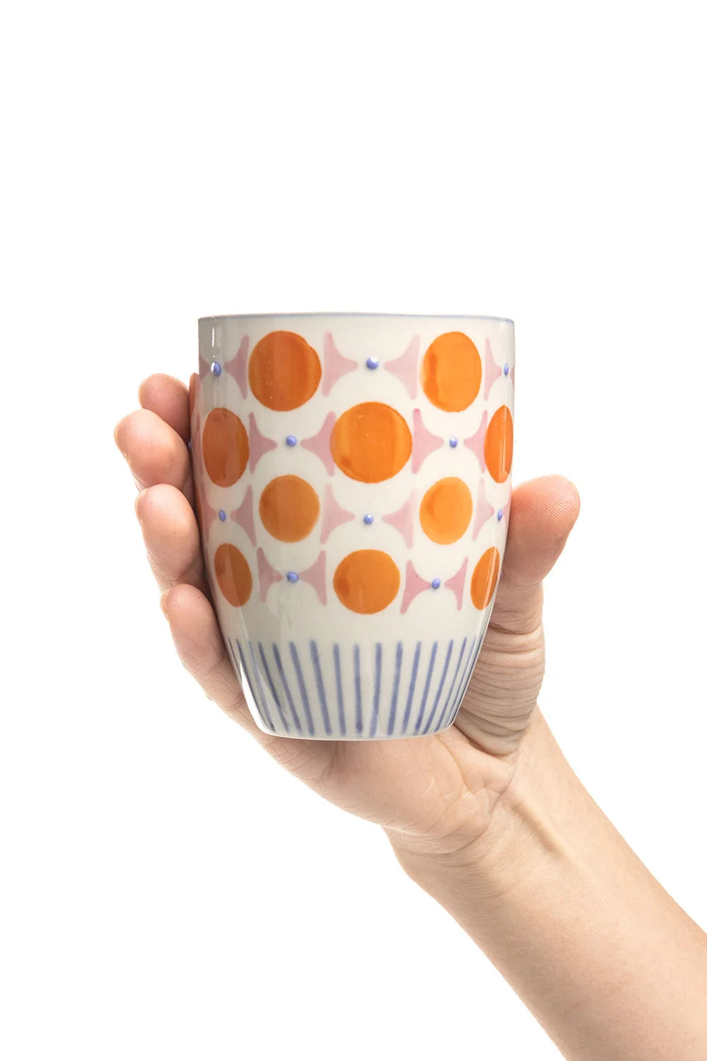 Becher RETROFLORIA – Steinzeug, handgestempelt