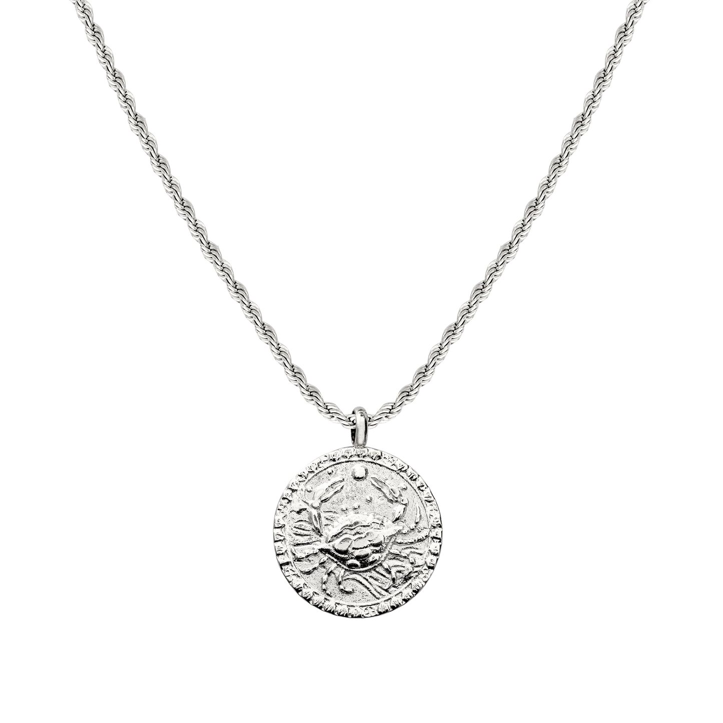 Zodiac Sign Necklace Silber Krebs