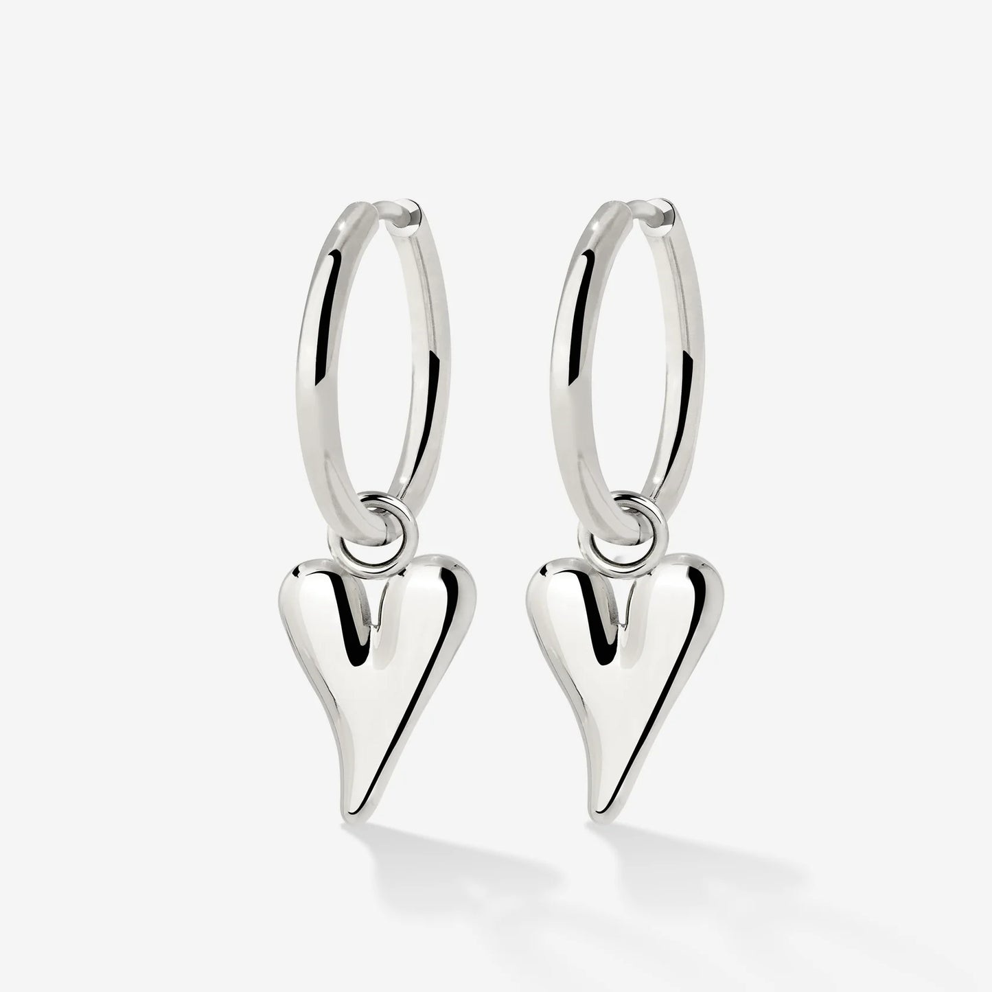 Flowy Heart Hoop Set Medium Silber
