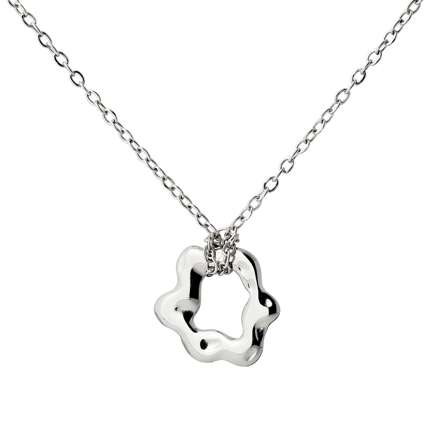 Melting Donut Necklace Silber