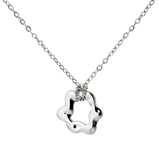 Melting Donut Necklace Silber