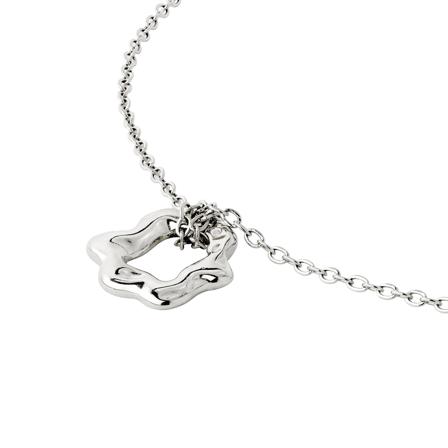 Melting Donut Necklace Silber
