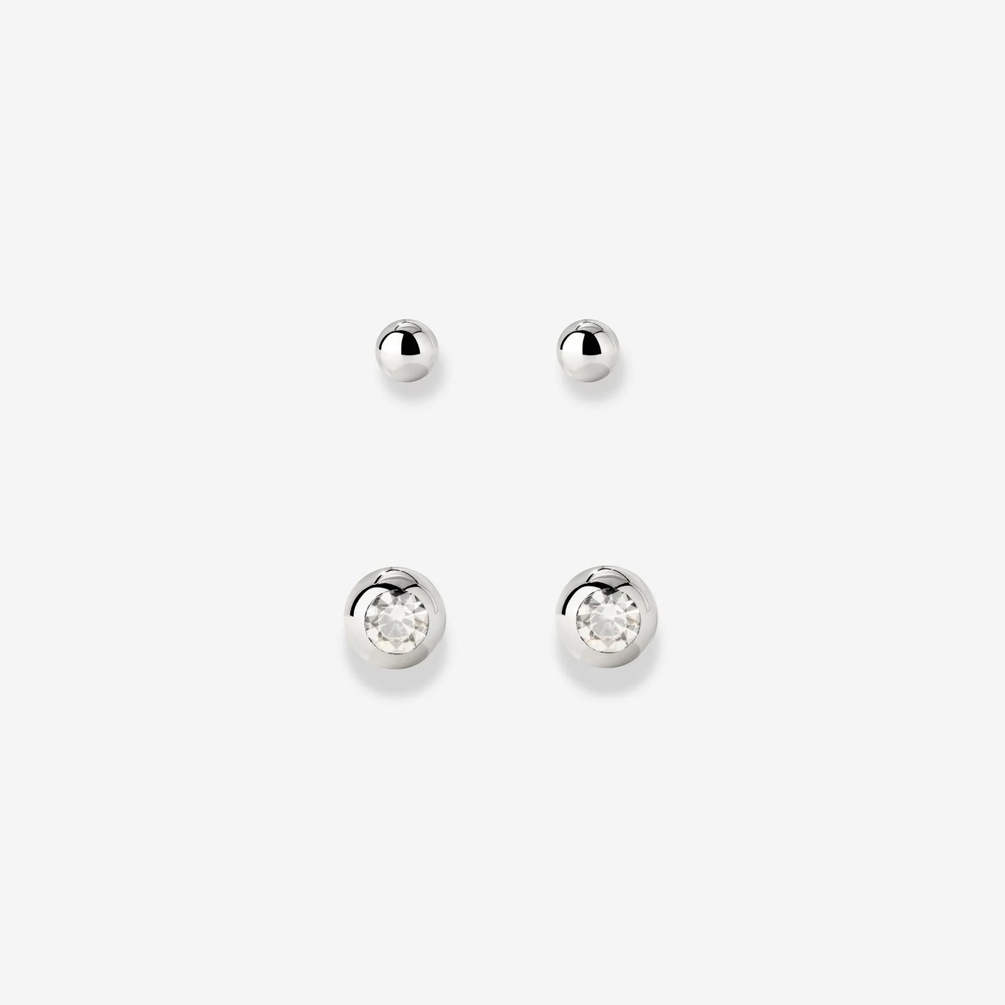 Delicate Gleam Stud Bundle Silber