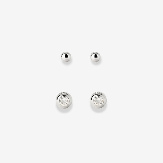 Delicate Gleam Stud Bundle Silber