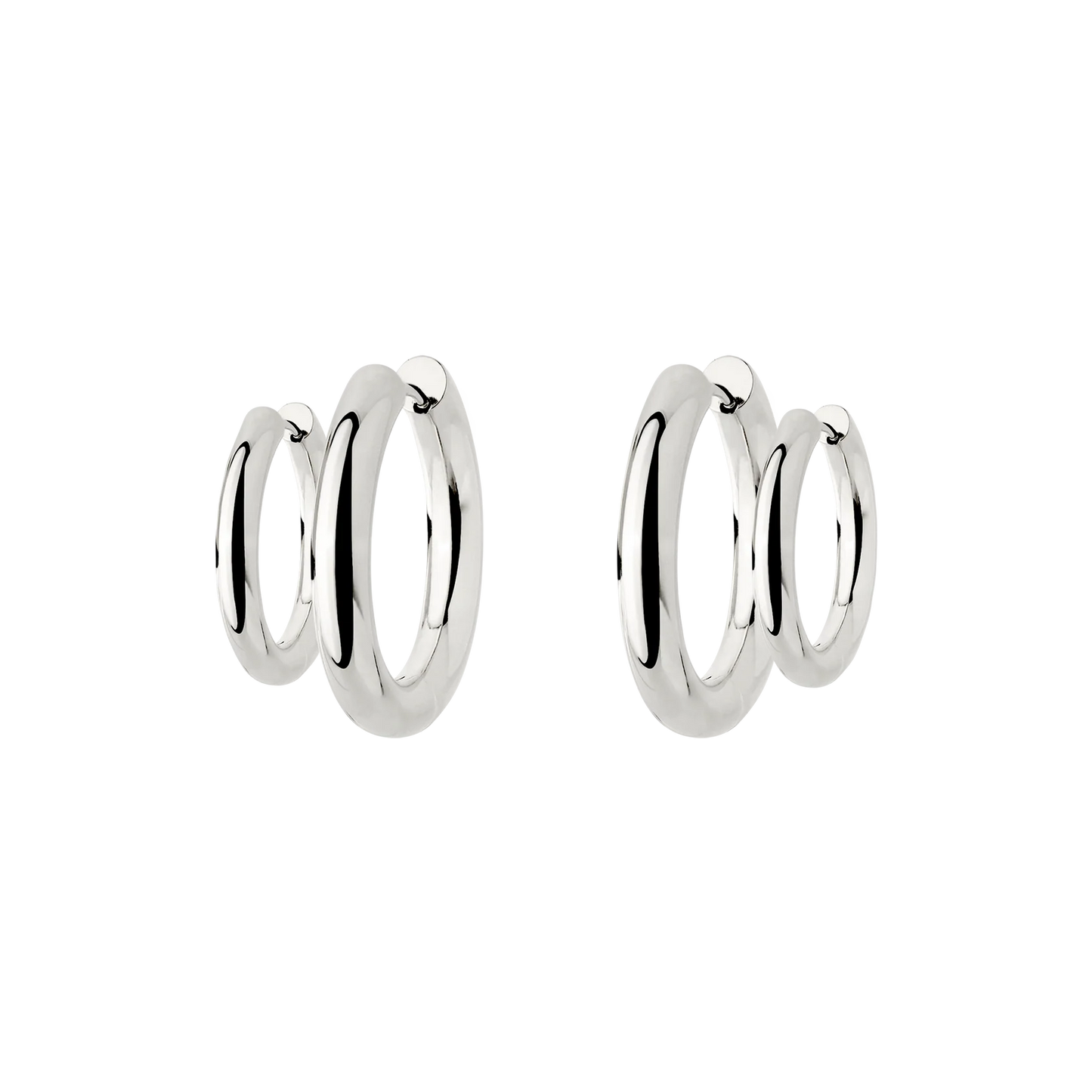 chunky lover hoop set Silber