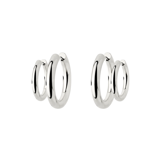chunky lover hoop set Silber