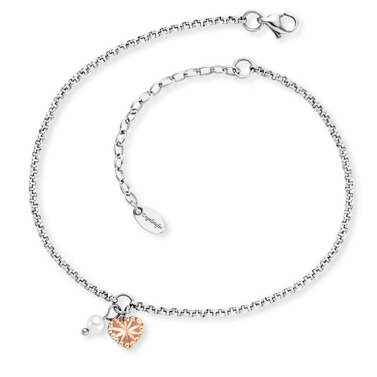 Fusskettchen Herz mit Muschelkernperle