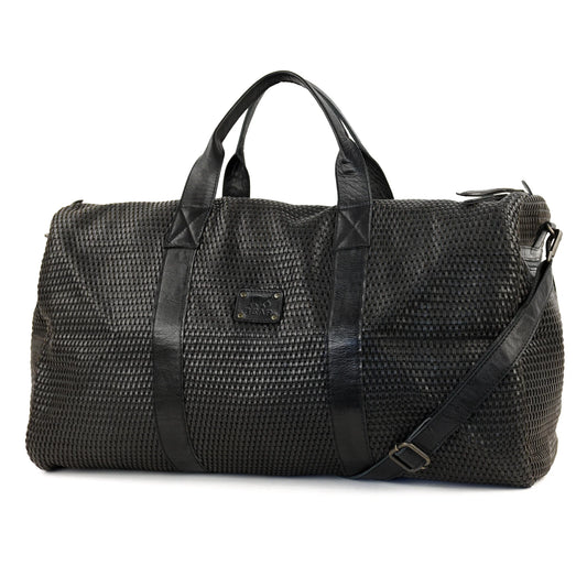 Geflochtene Wochenendtasche 'Vesper' Schwarz