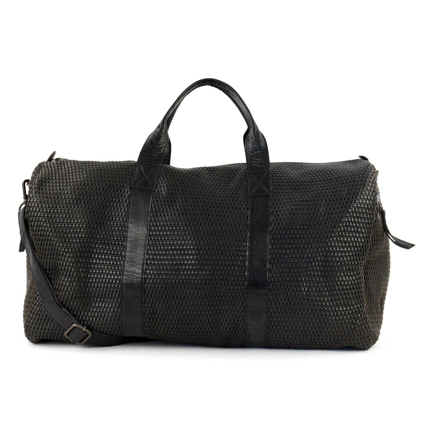 Geflochtene Wochenendtasche 'Vesper' Schwarz