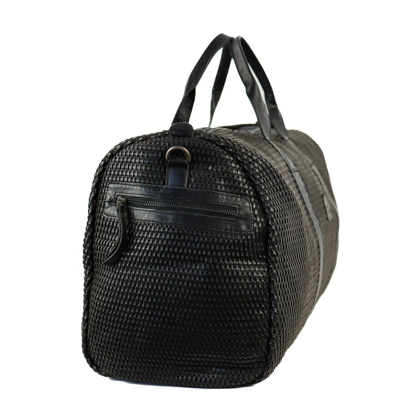 Geflochtene Wochenendtasche 'Vesper' Schwarz