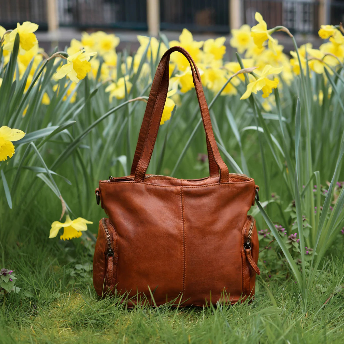 Shopper/Umhängetasche 'Liv' Cognac