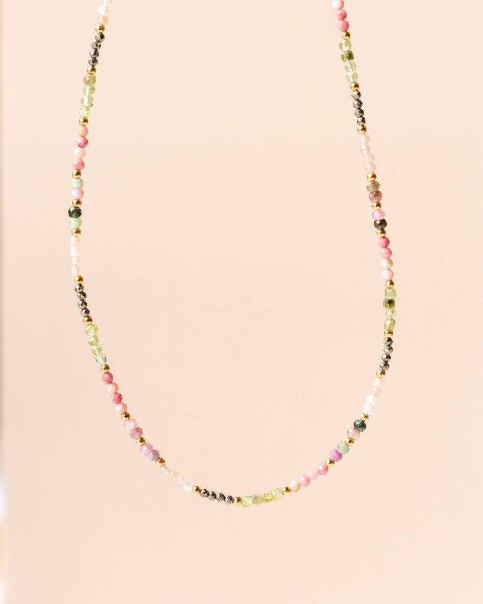 Halskette Natursteine Rhodonite