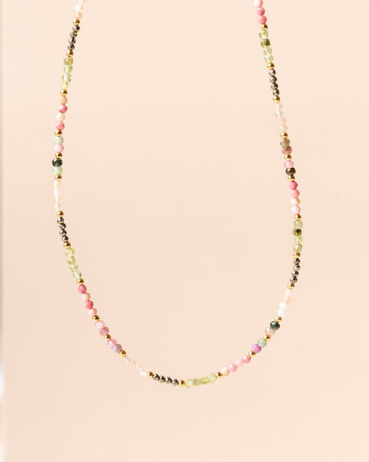 Halskette Natursteine Rhodonite