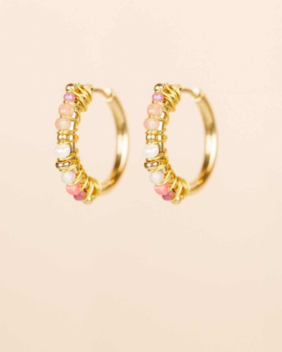 Ohrringe mit Naturstein Rhodonite