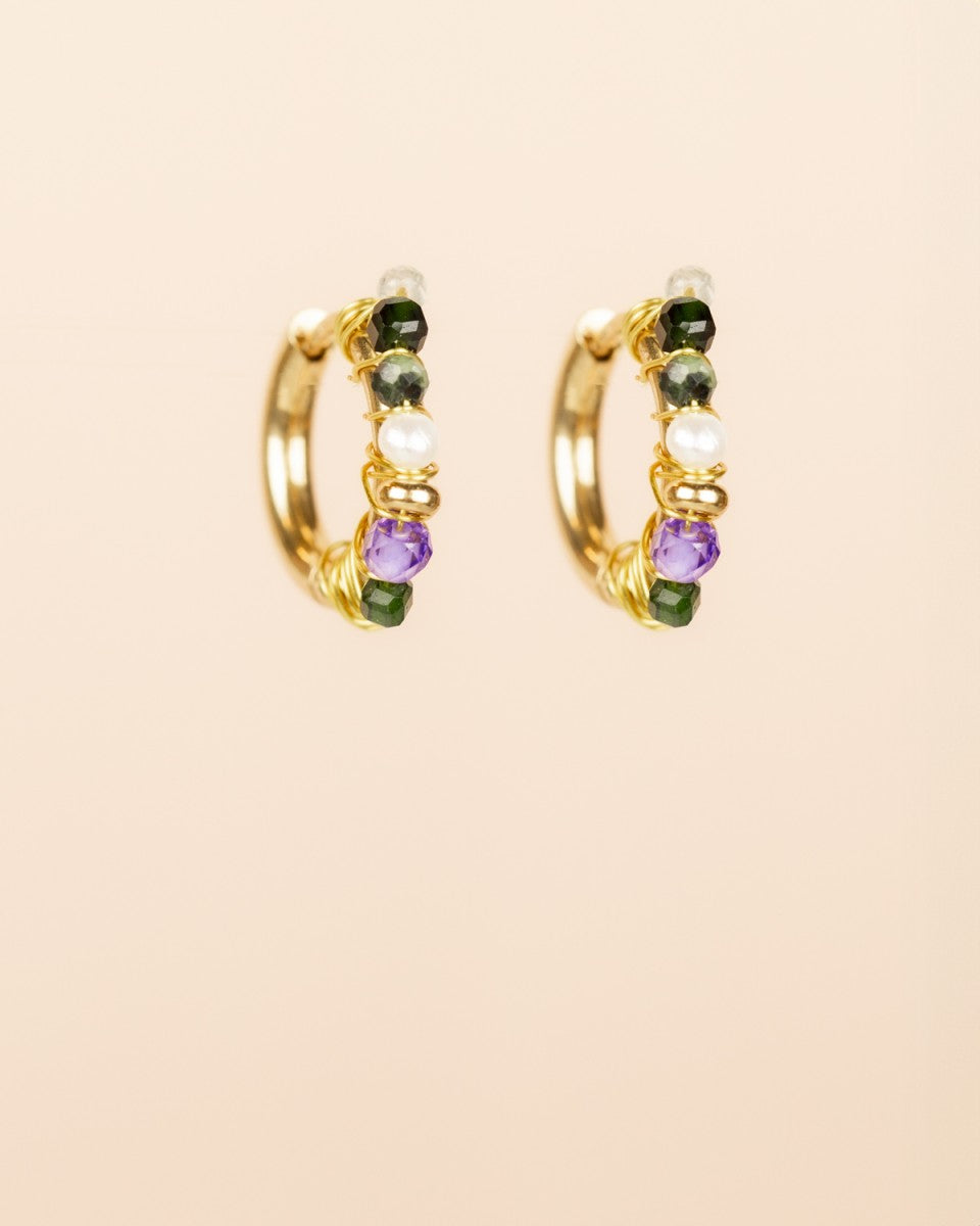Ohrringe mit Natursteinen Amethyst klein