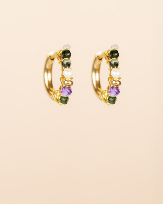 Ohrringe mit Natursteinen Amethyst klein