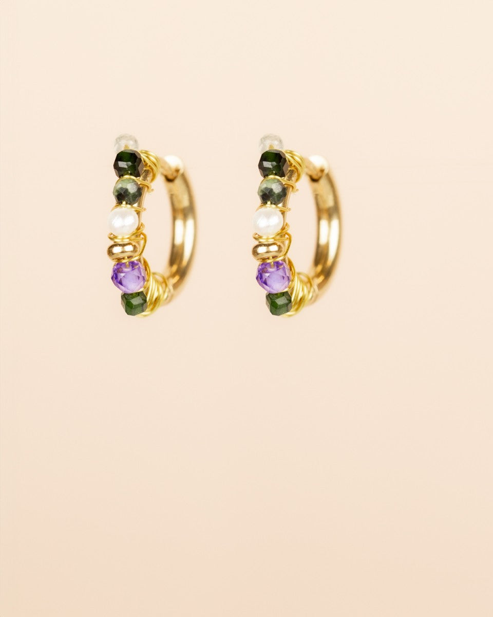 Ohrringe mit Natursteinen Amethyst klein