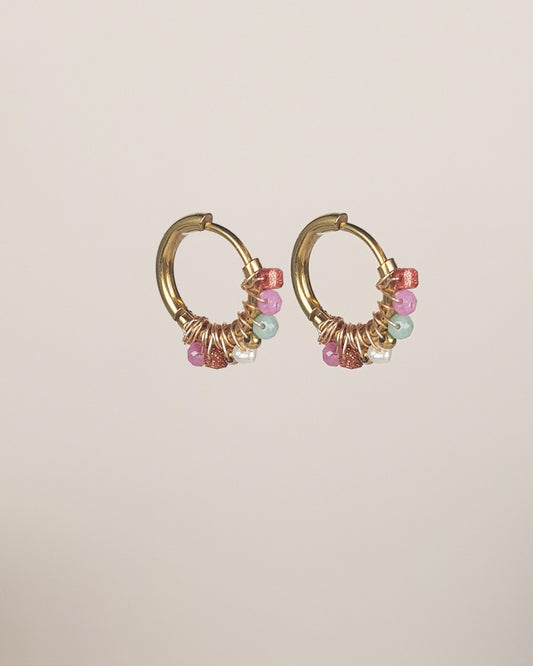 Ohrringe mit Natursteinen Pink Tourmaline klein