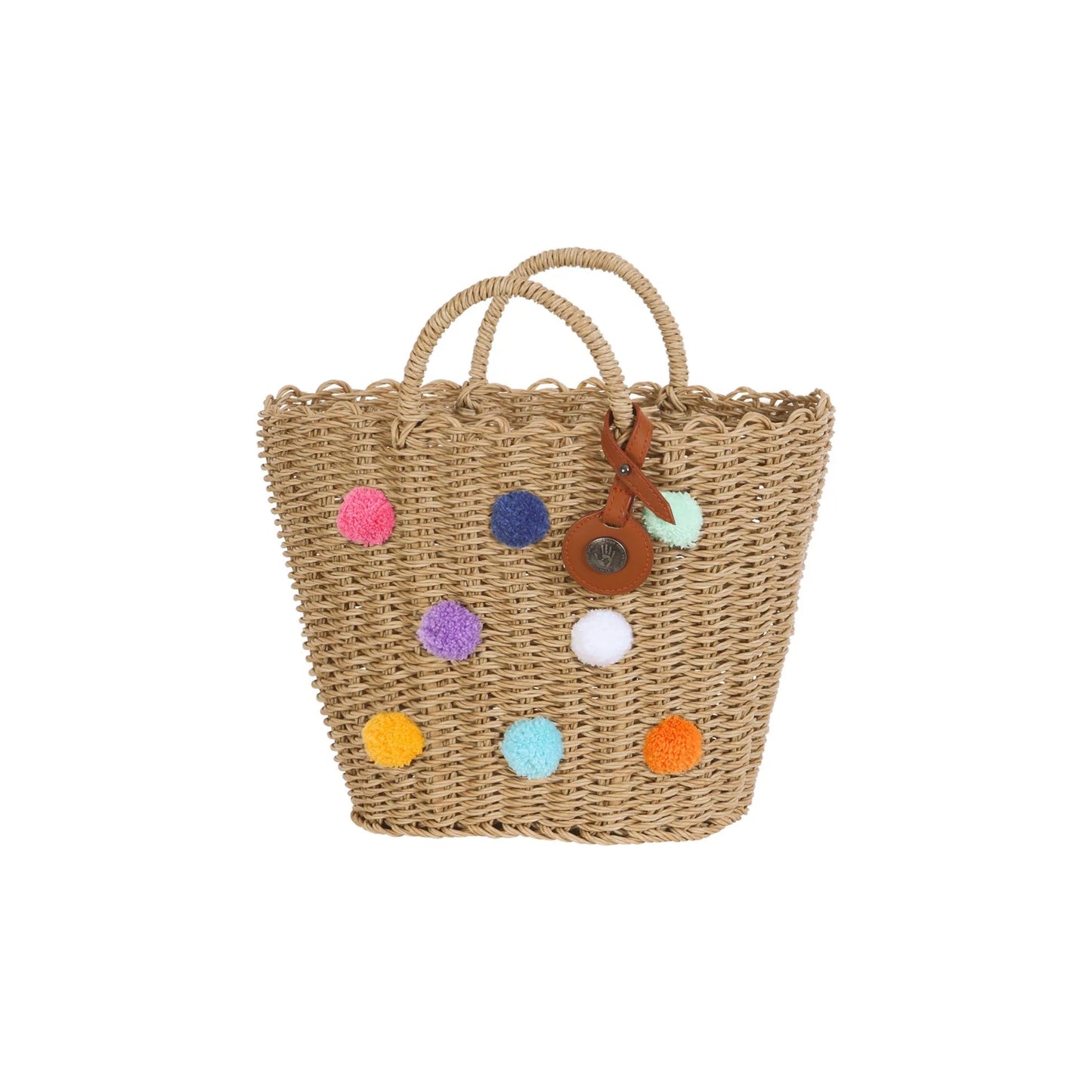 Sofia pompom Handbag Natural