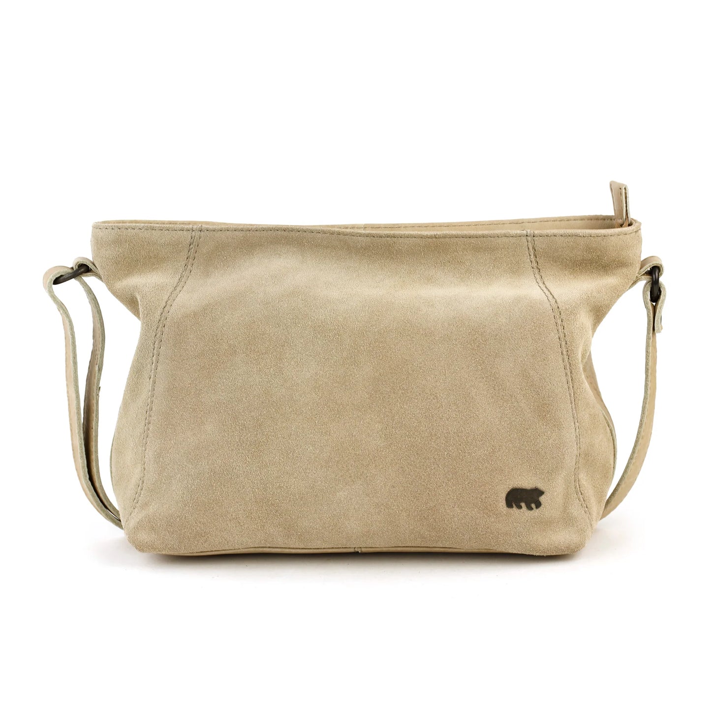 Velours Umhängetasche 'Valentina' Beige