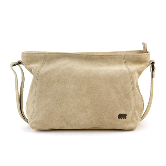 Velours Umhängetasche 'Valentina' Beige