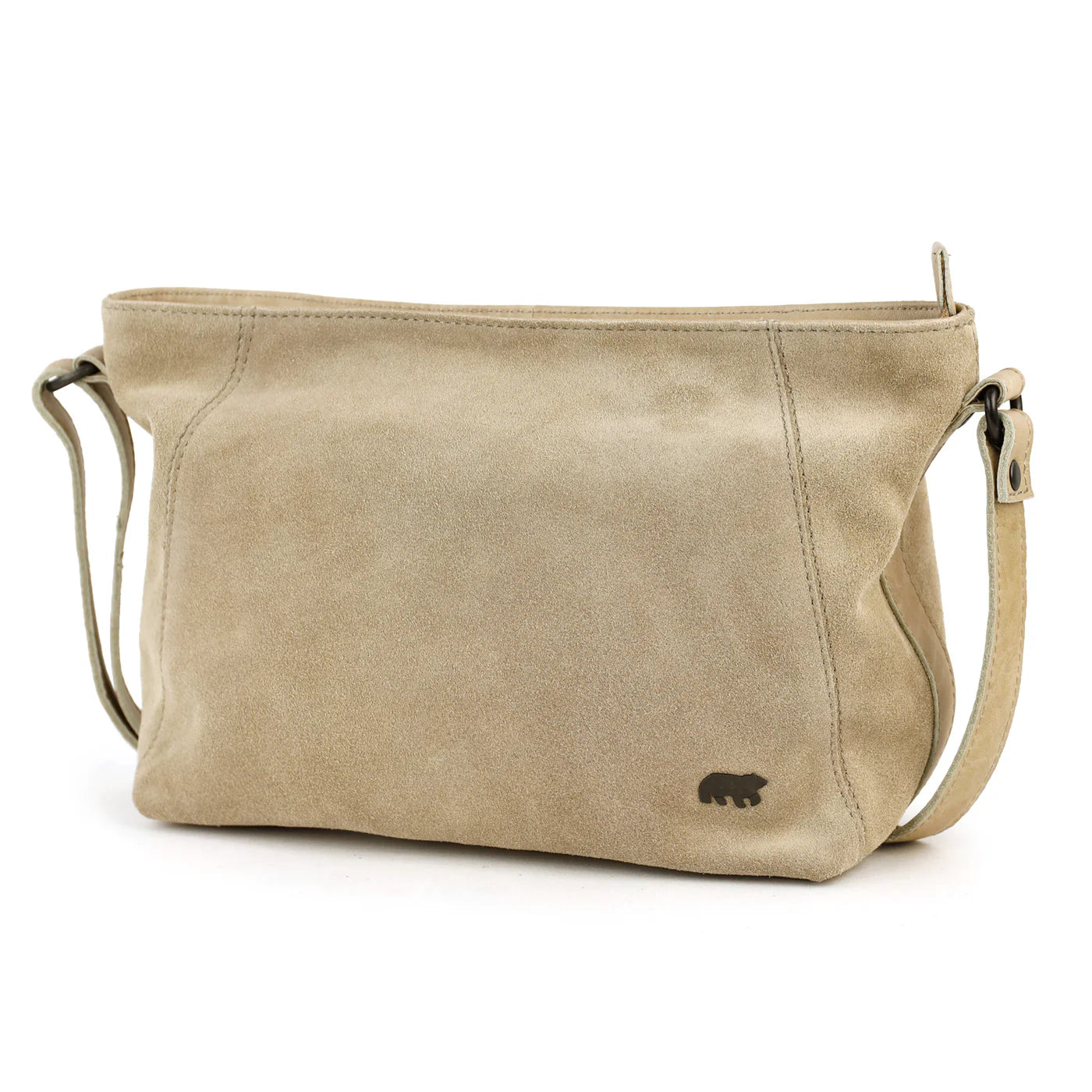 Velours Umhängetasche 'Valentina' Beige