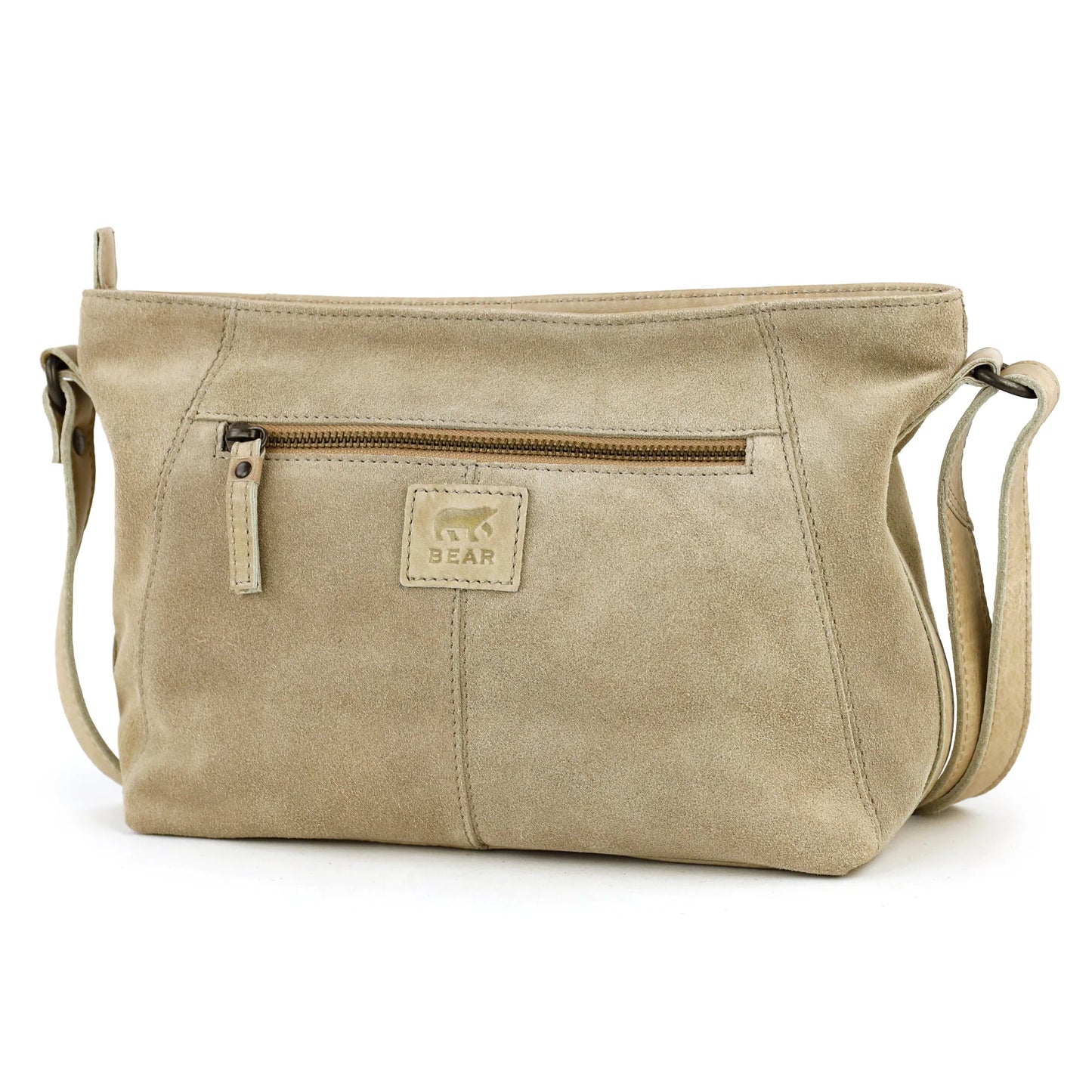 Velours Umhängetasche 'Valentina' Beige