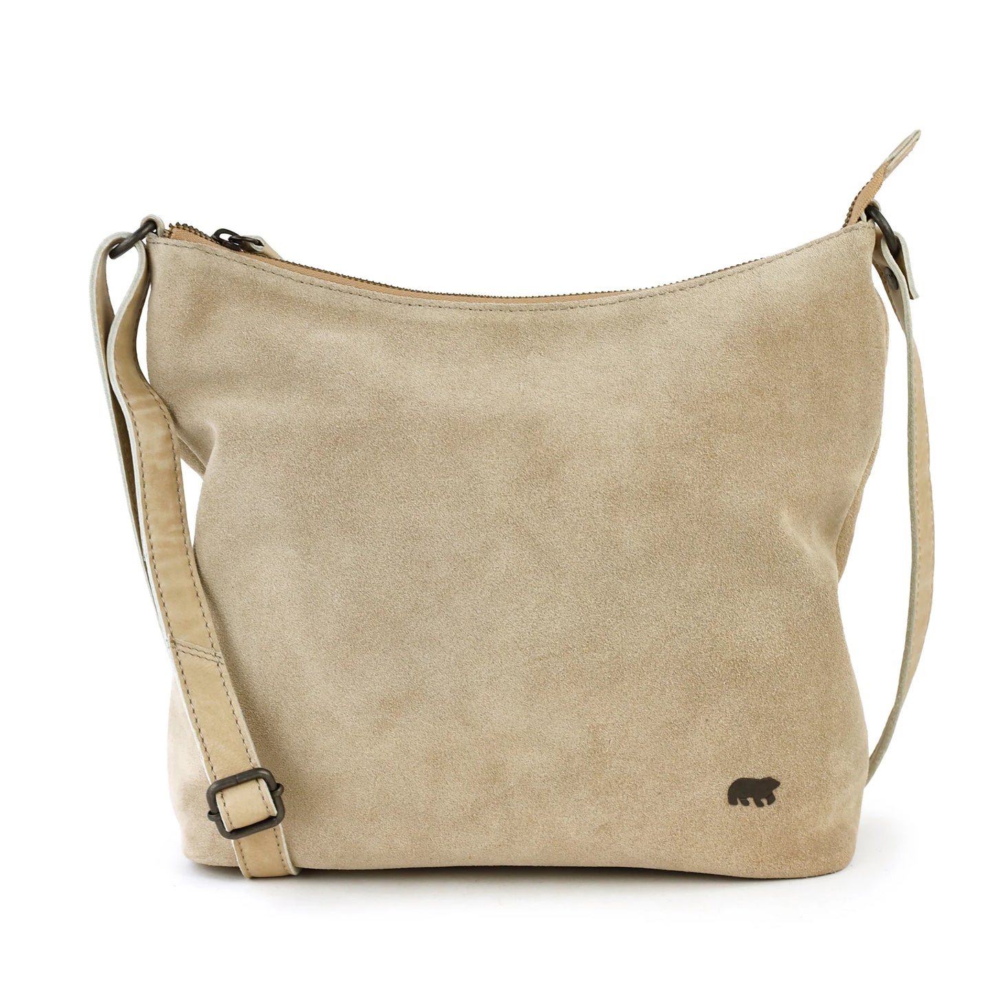 Velours Umhängetasche 'Amber' Beige