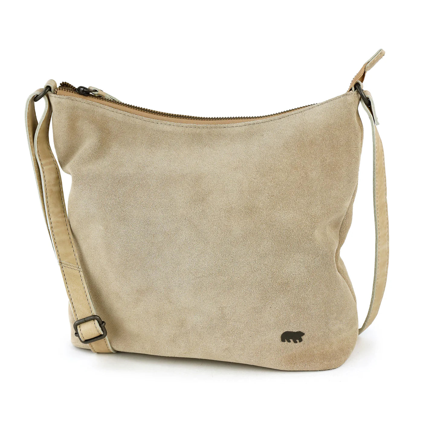 Velours Umhängetasche 'Amber' Beige