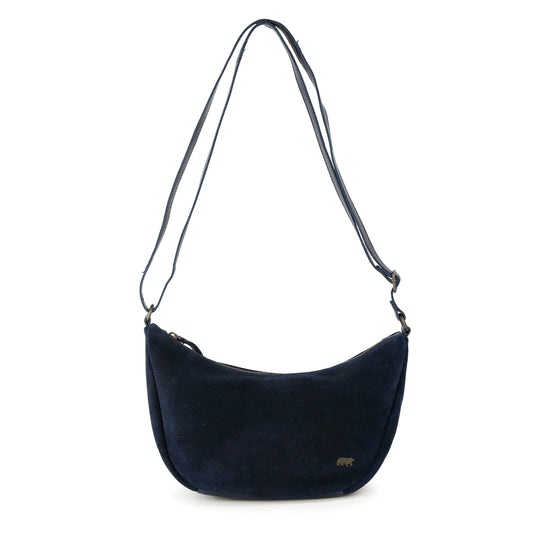 Velours Crossbody Tasche 'Jade' Navy