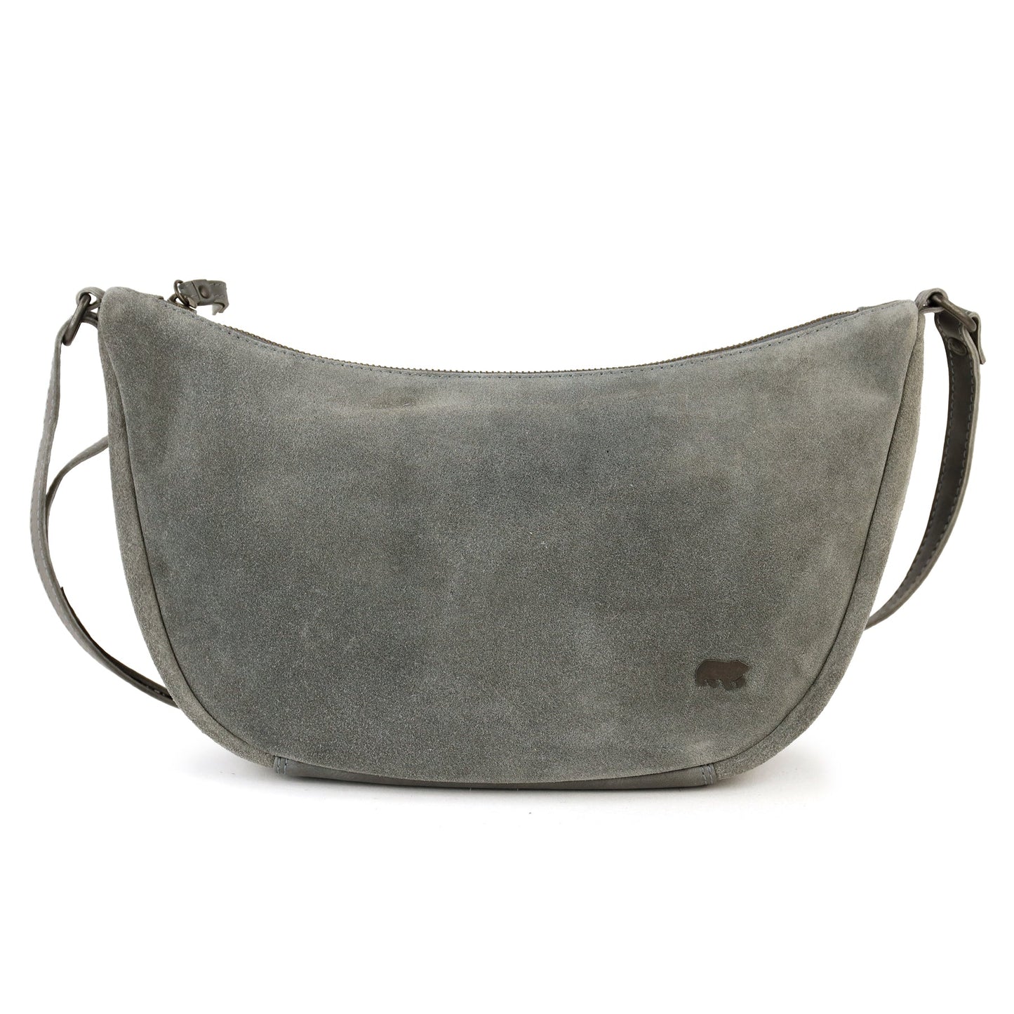 Velours Crossbody Tasche 'Jade' Grau