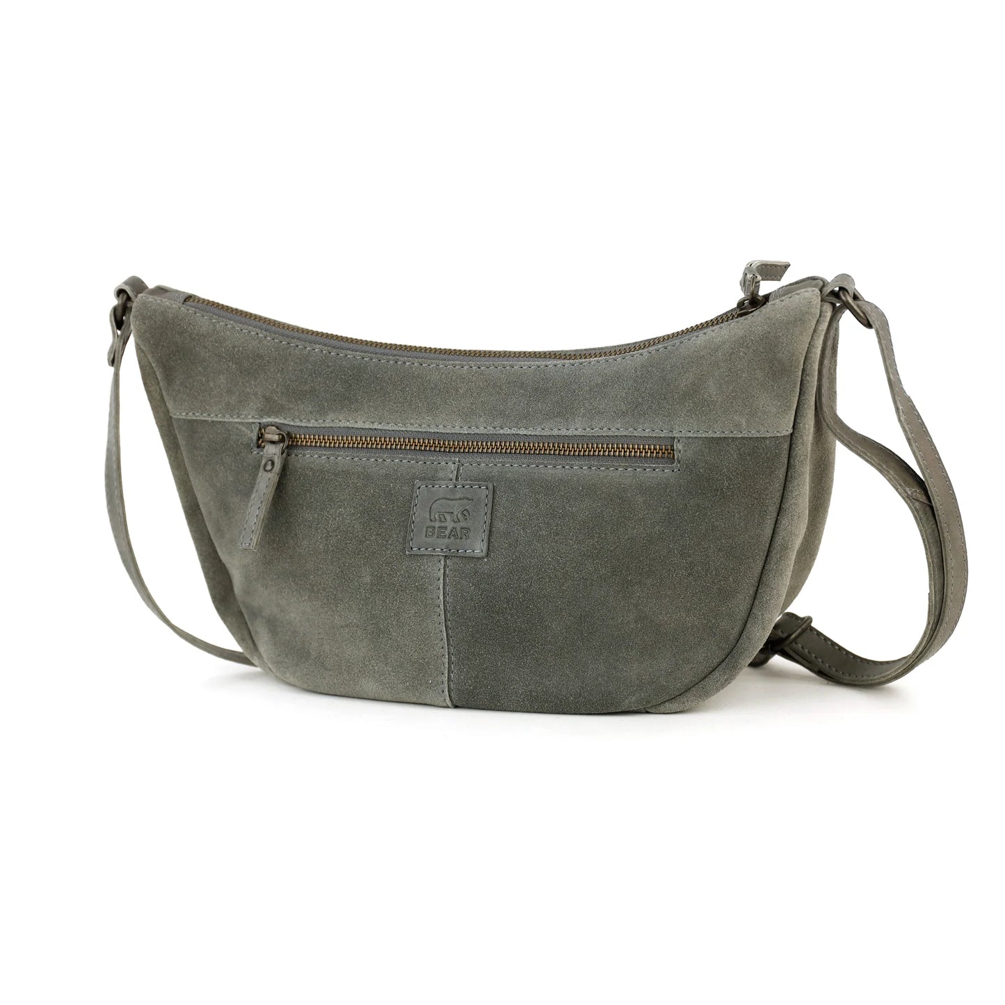 Velours Crossbody Tasche 'Jade' Grau