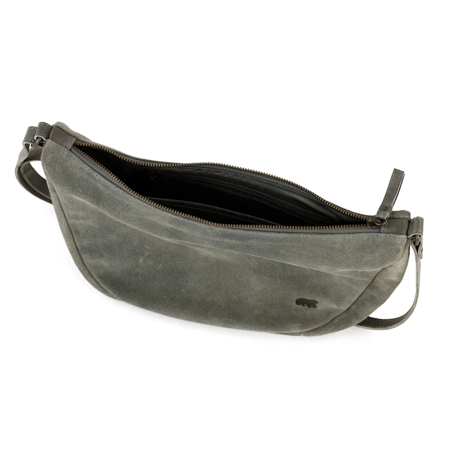 Velours Crossbody Tasche 'Jade' Grau