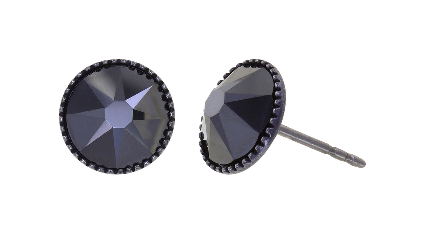 Konplott Earrings Black Jack Large Studs