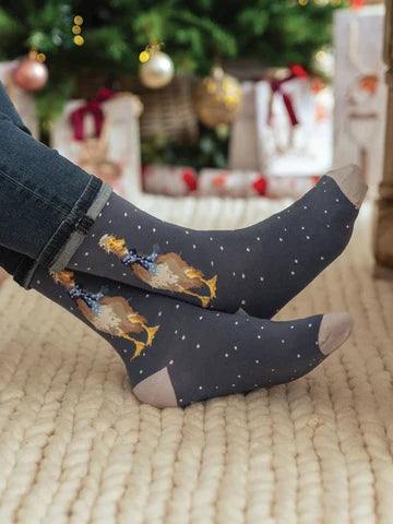 Weihnachtliche Enten Männersocken von Wrendale Designs
