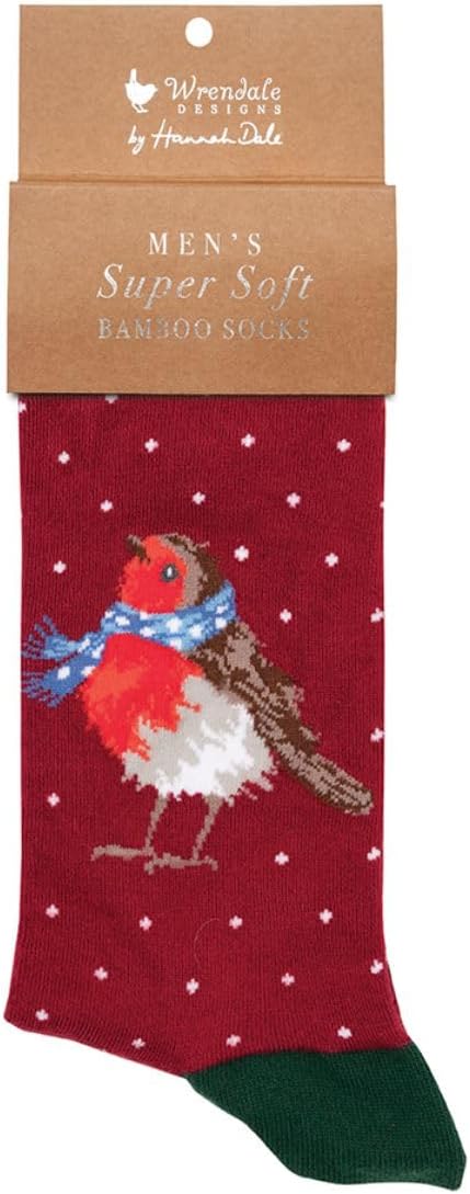 Rotkehlchen Männersocken von Wrendale Designs