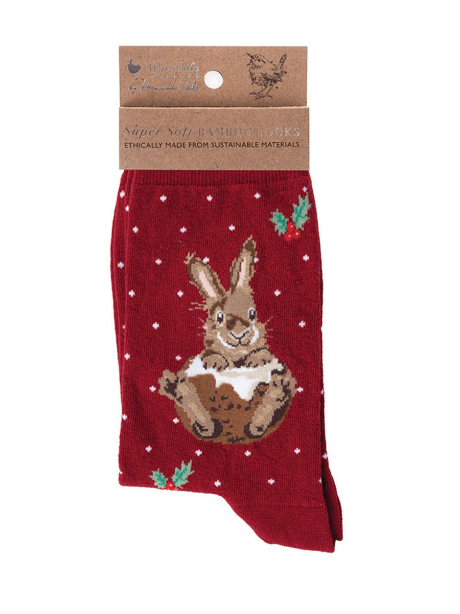 Weihnachtliche Hasen Socken von Wrendale Designs