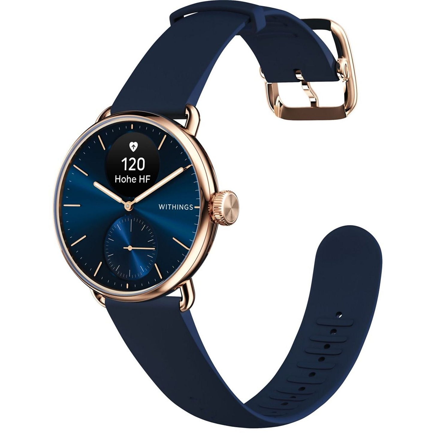 WITHINGS ScanWatch 2 38mm Hybride Smartwatch Edelstahl Edelstahl / Kautschuk, roségold