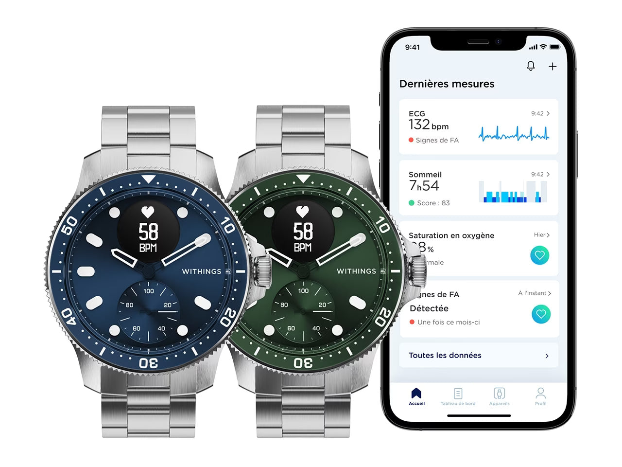 WITHINGS HWA09GN – SmartWatch, ScanWatch Horizon, 43 mm, grün